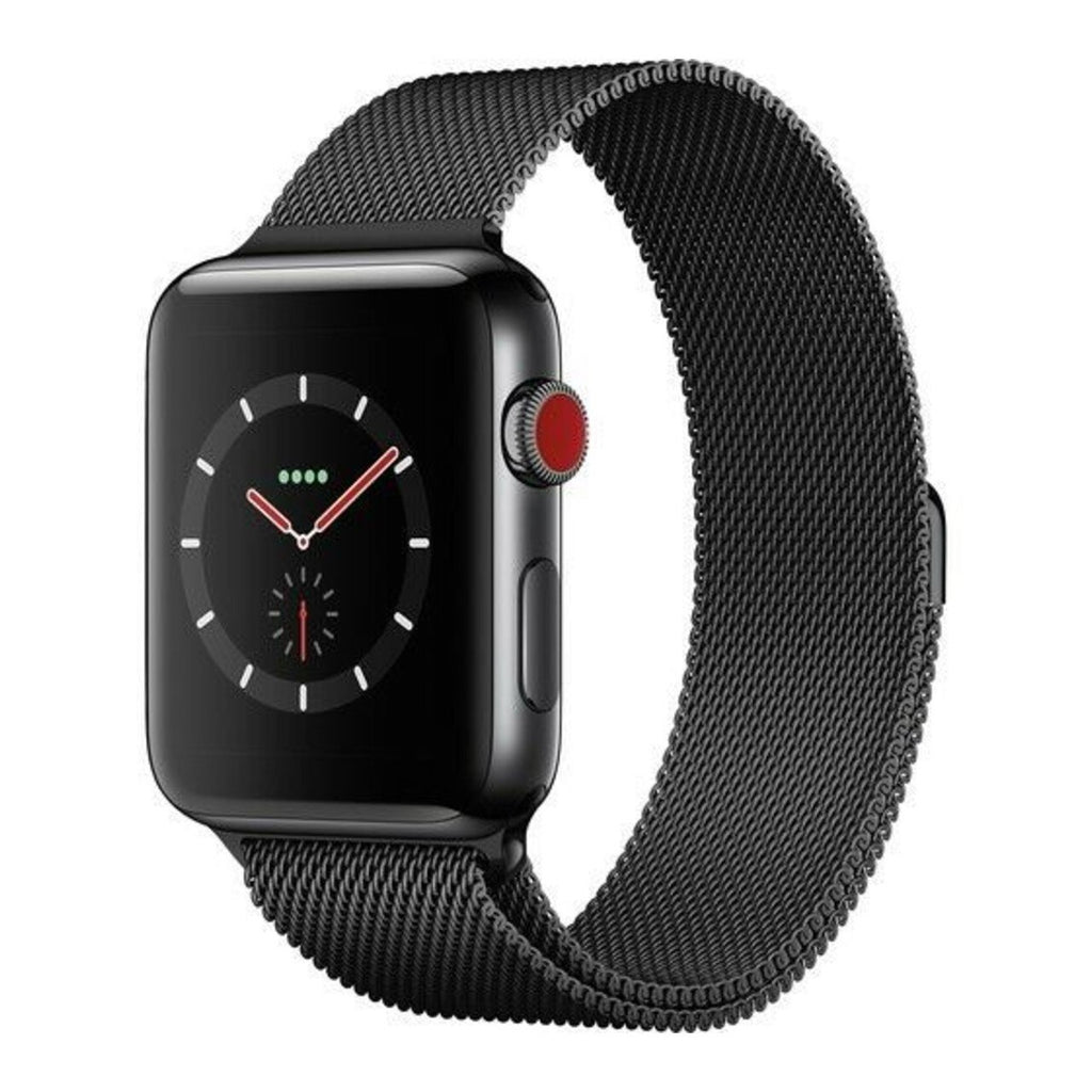 Apple Watch Series 3 42mm GPS + Cellular Stainless Black Milanese Loop-Excellent